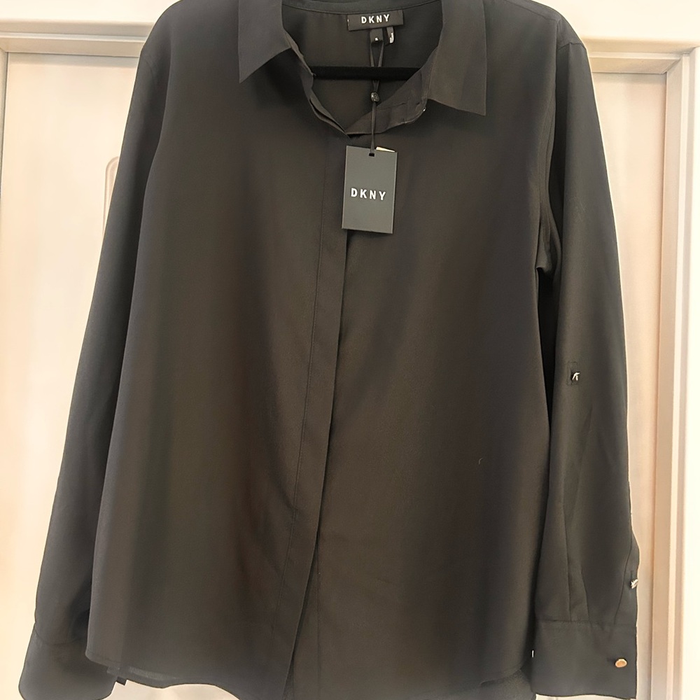 DKNY Elegant Black Blouse
